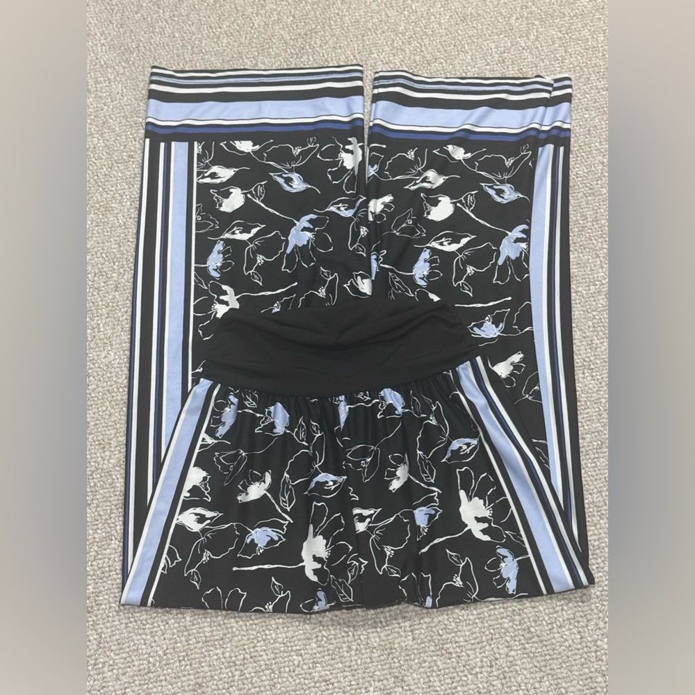 Floral Black and Blue Women's Pants